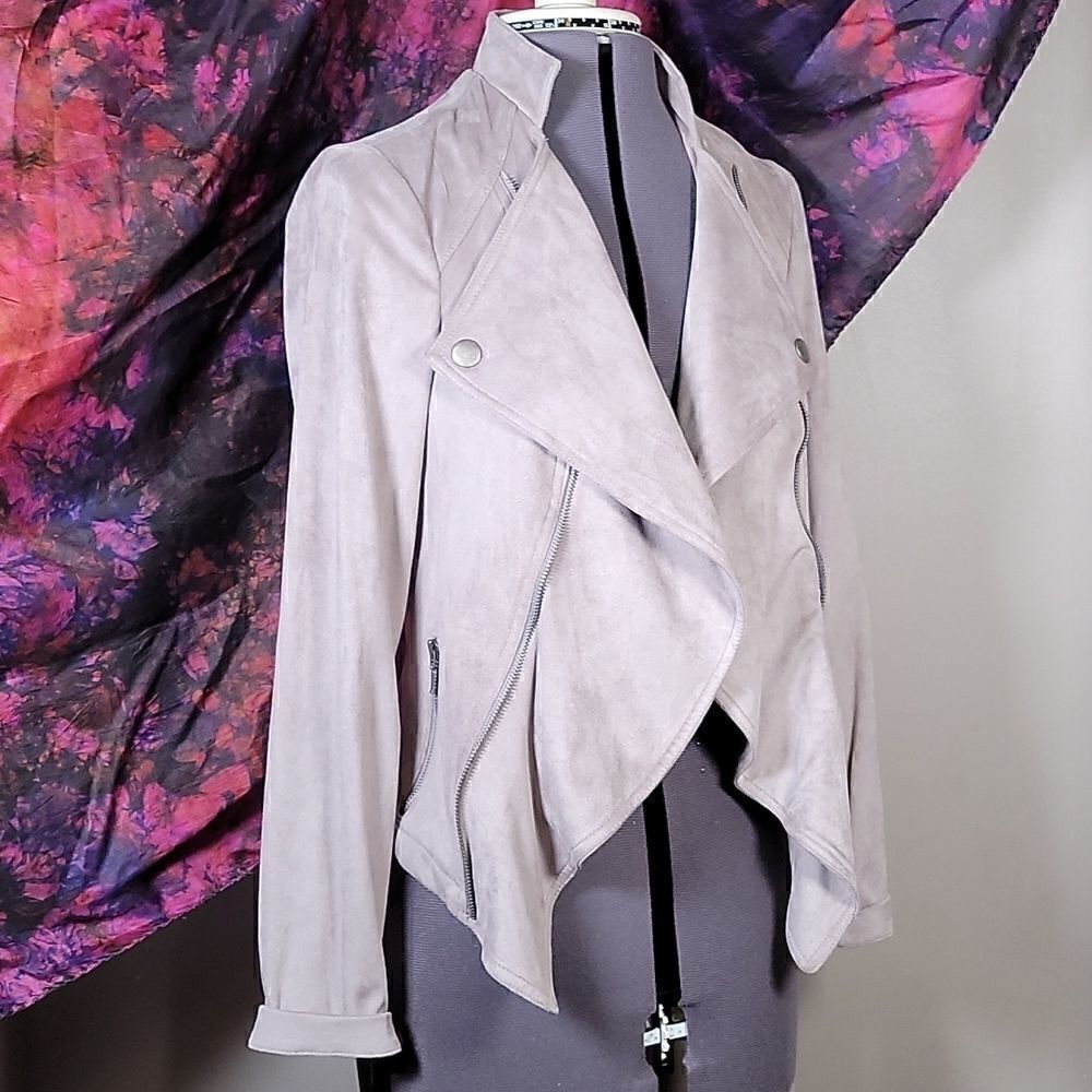 INC Faux Suede Open Jacket Sz S